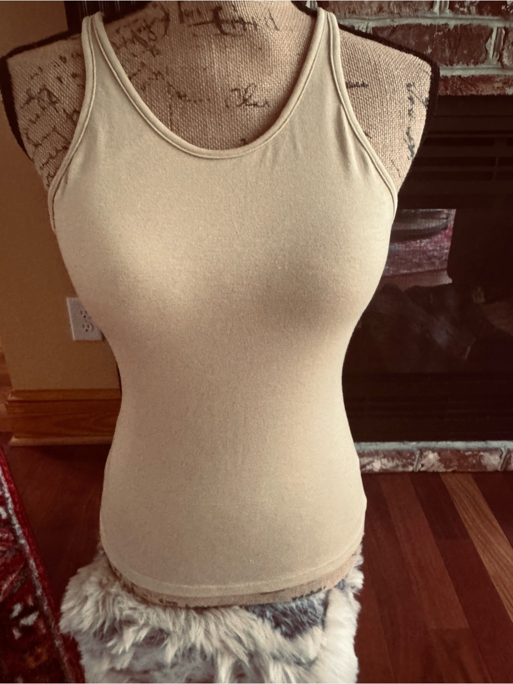 OGL ROUND NECK TANK IN DUSTY YELLOW